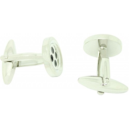Gemelos botón cufflinks elegantes en acero pulido para camisas de alta sastrería 3