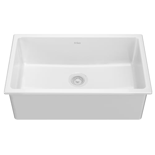 KRAUS Turino™ 30” Drop-In Undermount Fireclay Single Bowl