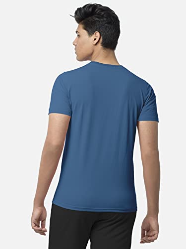Image of BULLMER Black Trendy Typographic Printed Round Neck Half Sleeve Tshirt for Men