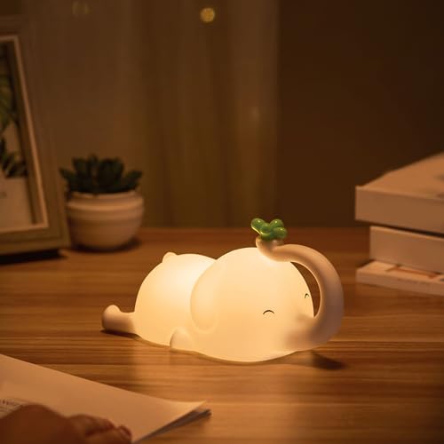 Lámpara de noche elefante de silicona para bebé USB miniatura 3