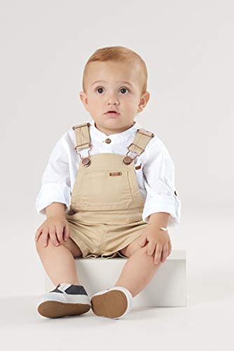 Jardineira Infantil em Sarja Up Baby Masculino, Bege, 01