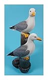Zwei Möwe auf Poller 17 cm See Vogel Seevogel Meer Maritim Deko GRF 39.2994 A