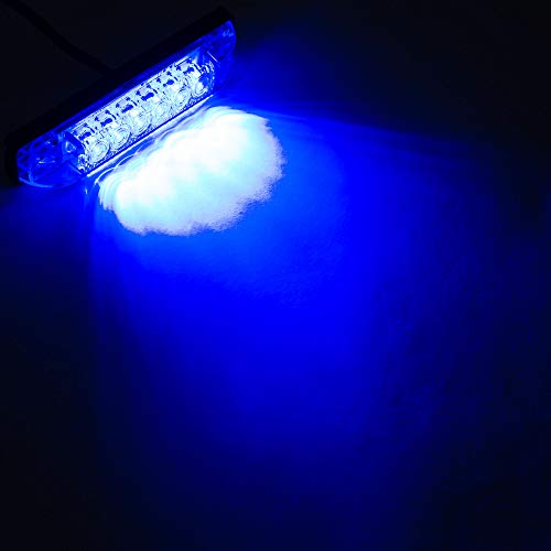 Tira de luz LED azul delgada para RV, 6 LEDs, 4x1 pulgadas miniatura 6