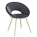 WOLTU® Esszimmerstuhl BH230dgr-1 1 Stück Küchenstuhl Polsterstuhl Wohnzimmerstuhl Sessel, Sitzfläche aus Samt, Gold Metallbeine, Dunkelgrau