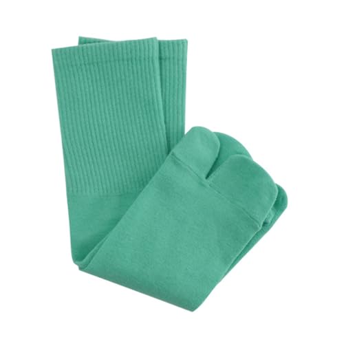 GALPADA Calcetines Japoneses de Algodón Transpirable para Mujer Diseño Dos Dedos Cómodos y para Verano Estilo Original Japonés un Color Verde