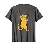 Kletternde Katze auf dem Rücken - Lustiges Katzen T-Shirt