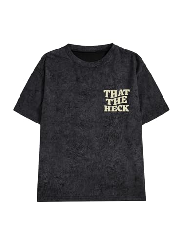 Image of RoseSeek Boy's Letter Graphic Tees Short Sleeve Vintage Summer Tops Trendy | Round Neck, Streetwear Top, Cool Shirts for Boys, Sizes 10-14, Summer Trendy Tops