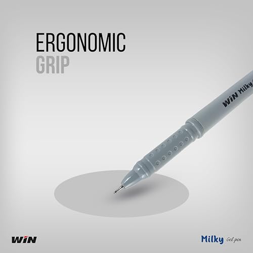 Image of WIN Milky Gel | 20 Black Ink Pen | Cute & Stylish Pen Set | Dark Gel Pen | Pen for Writing | 0.7 mm Tip | Ideal for Students and Exams | Waterproof Ink | Gifting Set