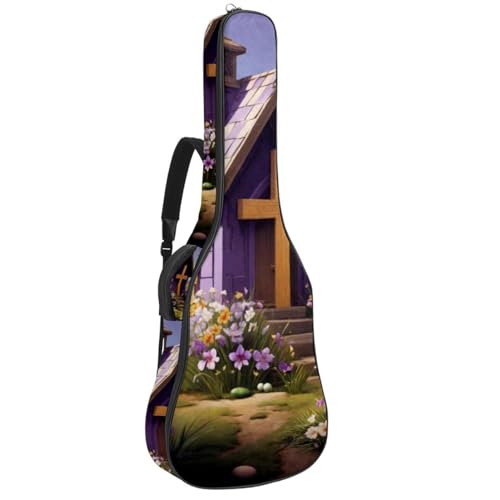Housse pour guitare acoustique imperméable violette idéale pour transporter votre musique partout