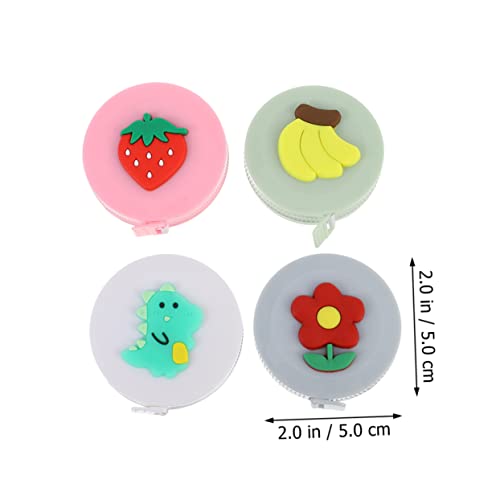 Cinta métrica mini retráctil 4 piezas dibujos animados miniatura 5