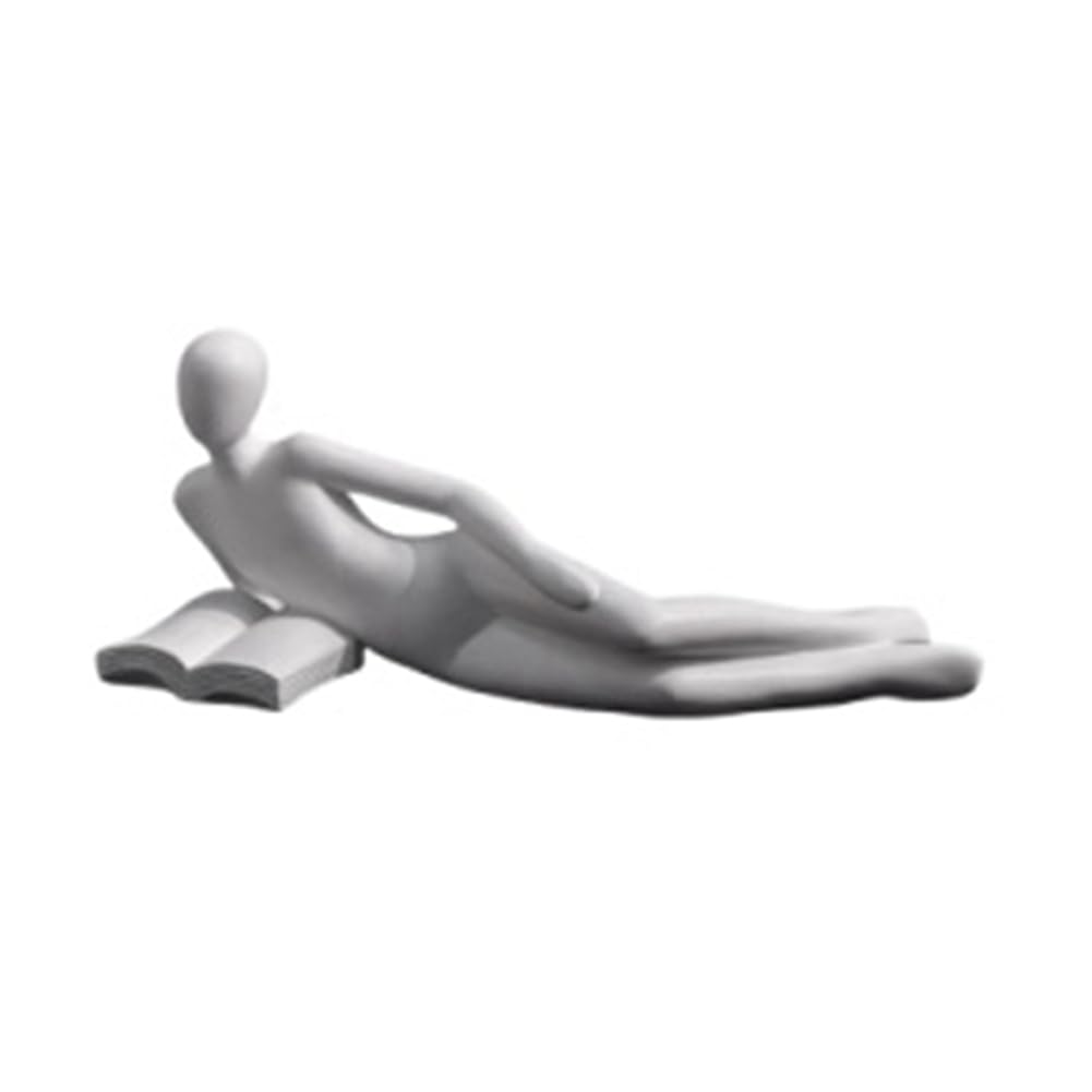 CTRLZS Nordic Reading Statue Resin Figurines Desktop Decor Sculpture Modern Art Ornament Home Decor Craft White B