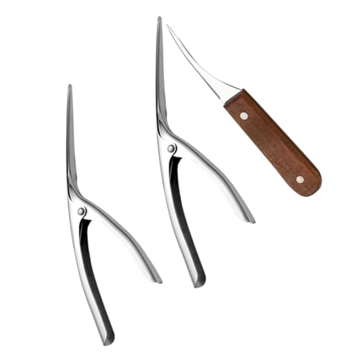 ELAYARD 3 Pezzi Apri Gamberi in Acciaio Resistente con Manico Ergonomico Strumenti per Pulire Linea e Sgusciare Gamberetti Utensili Cucina Multifunzionali per Casa e Ristorante
