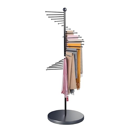 SXLMWJL Estante de la Bufanda de Metal Independiente Diseño en Espiral para la Tienda de Ropa Hogar Comercial para Colgar Bufanda Corbata Toallero de Baño - Negro(Size:42×170cm)