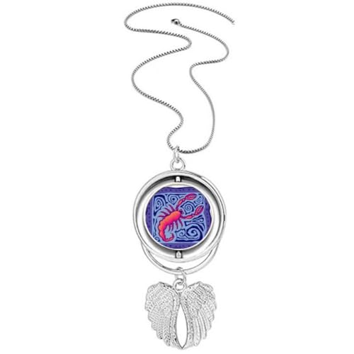 Collier Scorpion ailes d'ange en style culture mexicaine avec pendentif constellation zodiaque