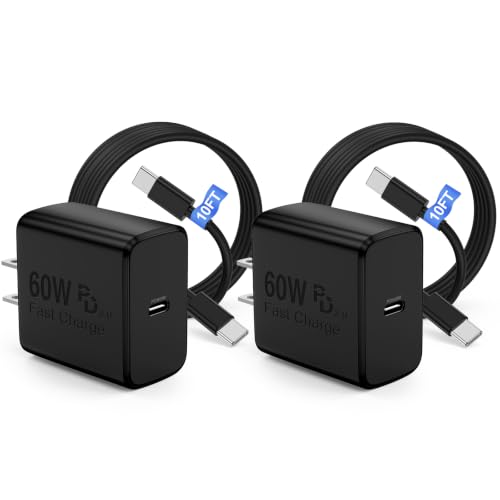 60W USB C Charger Block, Super Fast Charger Android 10ft C to C Cable Cord Long,Type C Laptop Charging Power Adapter for Samsung Galaxy S26 S25 S24 S23 S22 S21 Ultra/MacBook Pro/iPhone 18 17 16 15 Pro