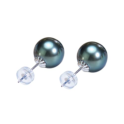 ZYFSHA Boucles d'oreilles en Perles Noires de Tahiti, véritables Perles de Culture de Tahiti, pour...