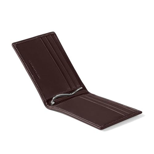 Leatherology RFID Brown Men's Slim Bifold Wallet with Money Clip, RFID Available, Full Grain Leather4