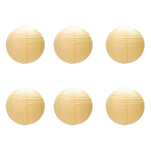 Booso 6 pantallas de papel chino japonés para boda, 40 cm, color amarillo profundo
