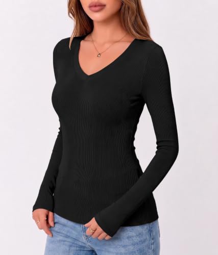  Long Sleeve Shirts for Women V Neck - image 5
