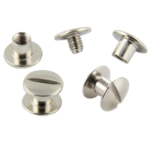 KLEBESHOP24 Buchschrauben vernickelt 5 mm 20 Stück