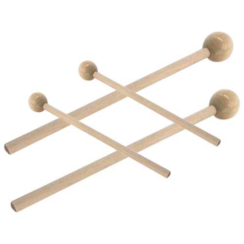 Baquetas de percusión con mango de madera color beige miniatura 1