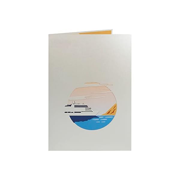 Tarjeta de felicitación emergente 3D, de saludo, cumpleaños, regalo, bono de viaje, hecho a mano - Crucero 3D… - Imagen 6