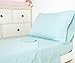 TILLYOU 3-Piece Brushed Microfiber Toddler Sheet Set for Boys Girls, Silky Soft, Breathable and Lightweight Bedding Set Includes Flat Sheet, Fitted Bed Sheet and Envelope Pillowcase, Aqua