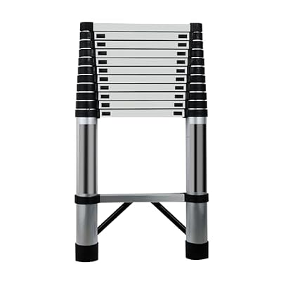 Telescoping Ladder, 15.4 FT Stainless Steel Extension Ladder with Non-Slip Feet,Slow Down Design Telescopic Ladder,Heavy Duty 330 lbs Max Capacity,Ideal for Home, RV, and Outdoor Work (15.4FT)
