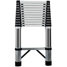Telescoping Ladder 16ft, Extension Ladder, Stainless Steel Collapsible Ladder, Folding Telescope Ladder with Locking Mechanism, for RV Home Outdoor Work, 330lbs