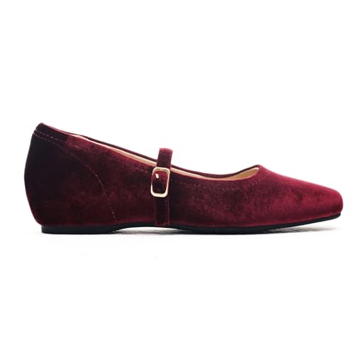 Image of Cusolemore Mary Jane Flat Shoes with Arch Support and Hidden Wedge Heel, Women Ballet Flats, Mary Jane Flats, Comfortable Dress Shoes