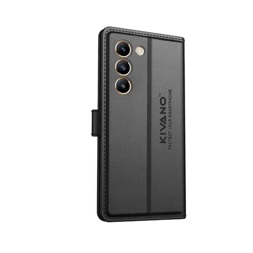 Image of Compatible with Vivo T3 5G / Vivo Y200e 5G Flip Cover | Leather Finish | Inside Pockets & Inbuilt Stand | Shockproof Wallet Style Magnetic Closure Back Cover Case
