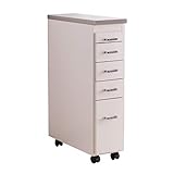 ライフスタイリングショップ キッチンワゴン ホワイト 幅20×奥行55×高さ80cm dm-c614-20