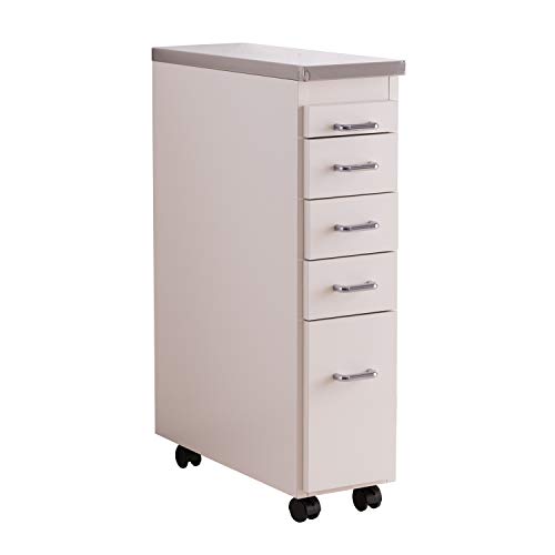 ライフスタイリングショップ キッチンワゴン ホワイト 幅20×奥行55×高さ80cm dm-c614-20