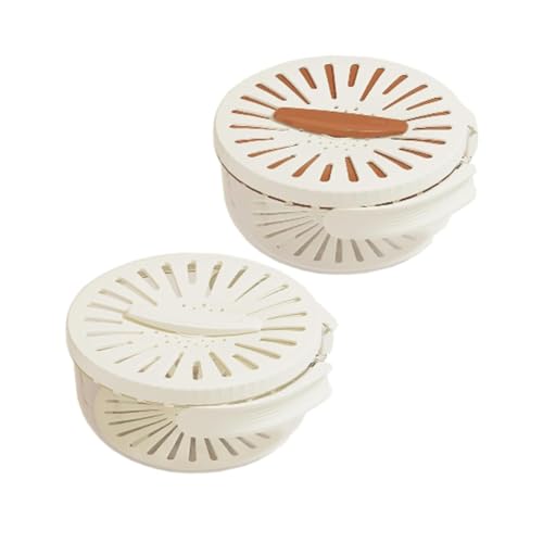 Quystetes 2 cestas de drenaje plegables para frutas y verduras con tapa y colador de asa