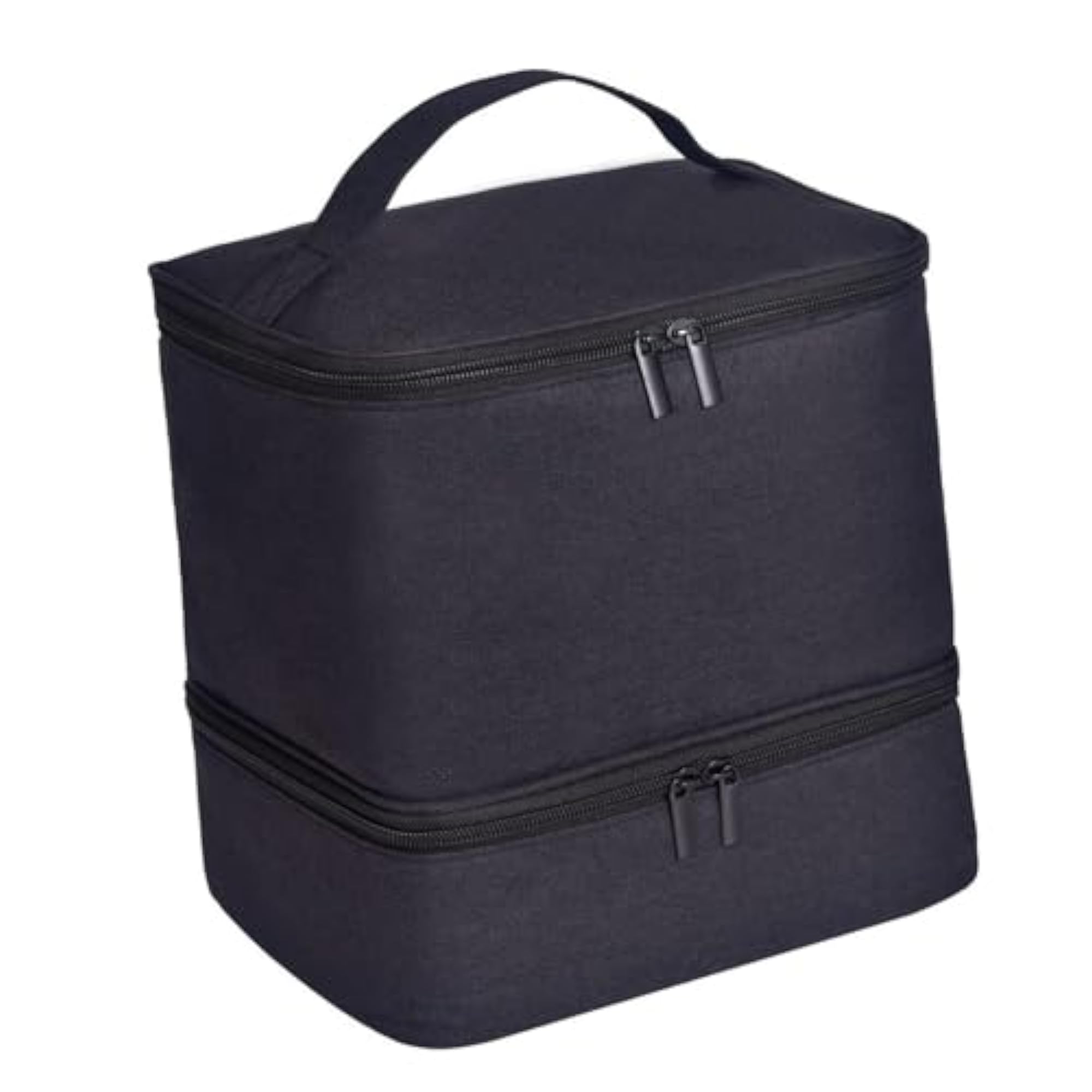 Double Layer Nail Polish Organizer Tote Bag for Makeup, Black