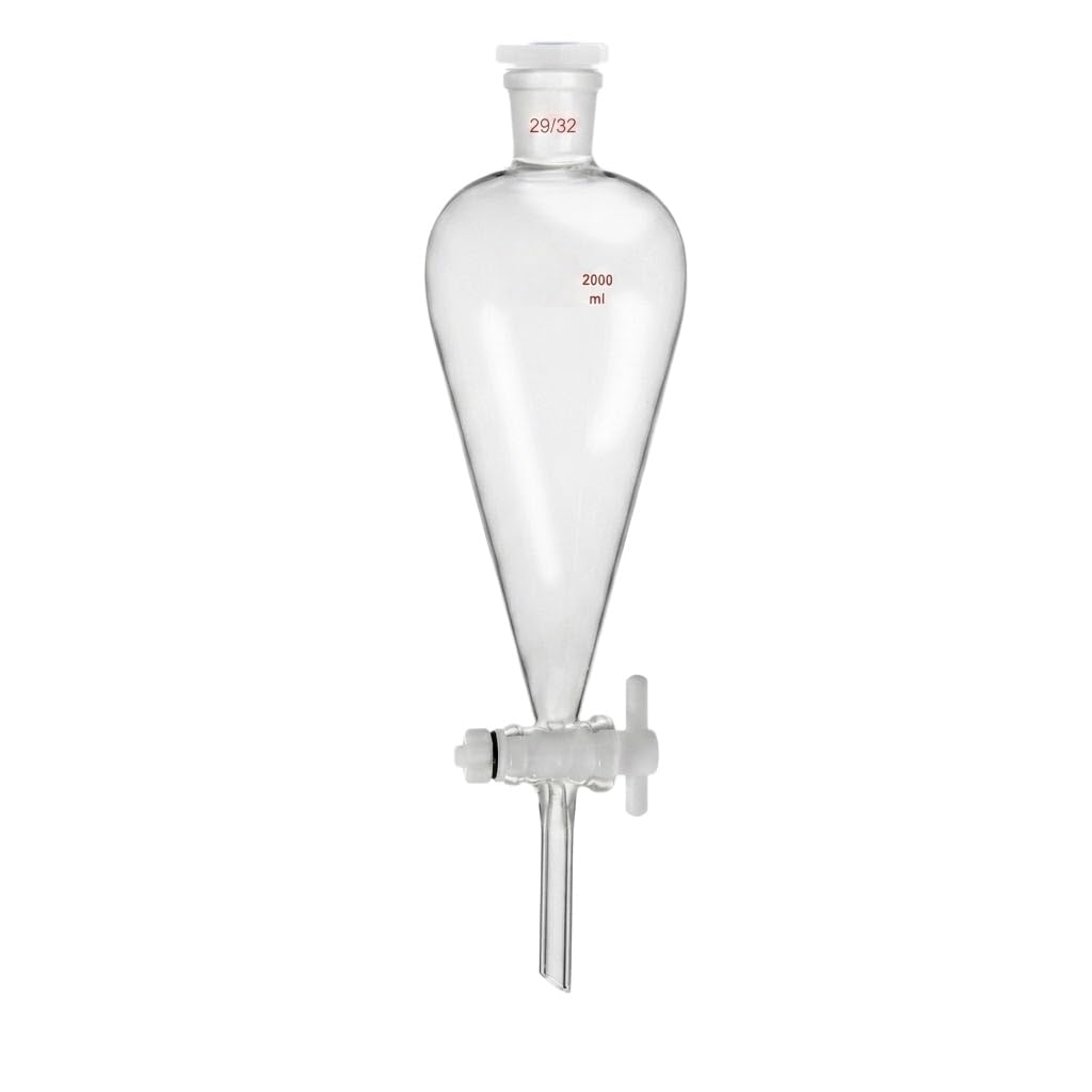 Rozdzielacz Gruszkowy Szkło Borokrzemowe Kranik PTFE Ekstrakcja Lab-2000ml 29/32