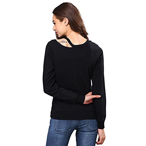 Image of Campus Sutra Cotton Women High Neck Sweatshirt