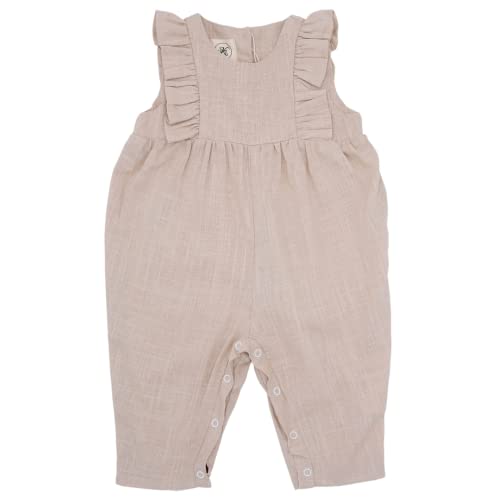 KURT KIDS Jumpsuit aus Leinen und Bio Baumwolle Overall Bekleidung Boho Vintage Newborn 0-24 Monate Babykleidung Baby M&auml;dchen Kleidung Outfit (Beige, 18-24 Monate)