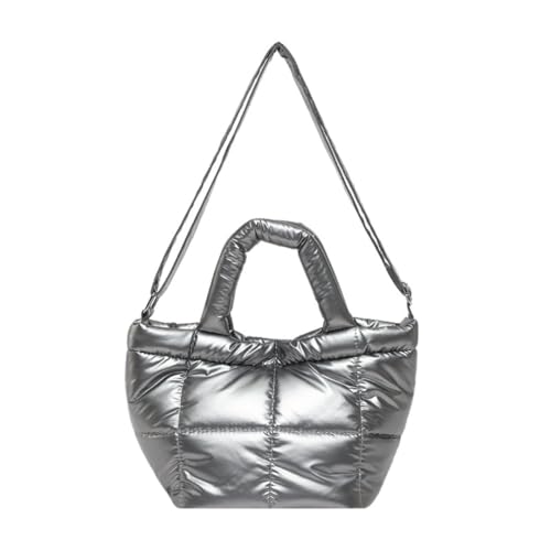 Mini Puffer Tote Bag Quilted Crossbody Bags for Women Puffy Bucket Bag Puffer Shoulder Handbag Bubble Purse Work Travel