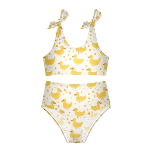 Wusikd Yellow Duck Girls Swimsuits Two Piece Dots Swimwear Bikini Set for for Girls Size 3T3