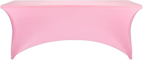 Miniatura 225 de FORLIFE Paquete de 6 manteles de elastano, de ajuste universal para mesas rectangulares de 6 pies, para patios, bodas, banquetes, fiestas
