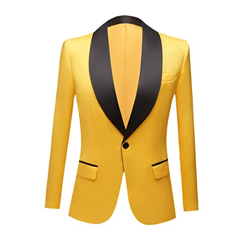 Blazer homme bleu jaune 42 à relief brillant pour vos soirées