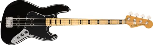 Hardware placcato in nichel Squier by Fender Classic Vibe \'70s Jazz Bass, Black