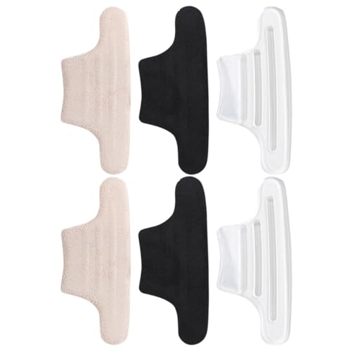 IMIKEYA 3 pares de insertos de talón para mujer con material de pelusa y gel, parte trasera autoadhesiva para reducir la fricción, forro de talón resistente al desgaste para evitar resbalones y