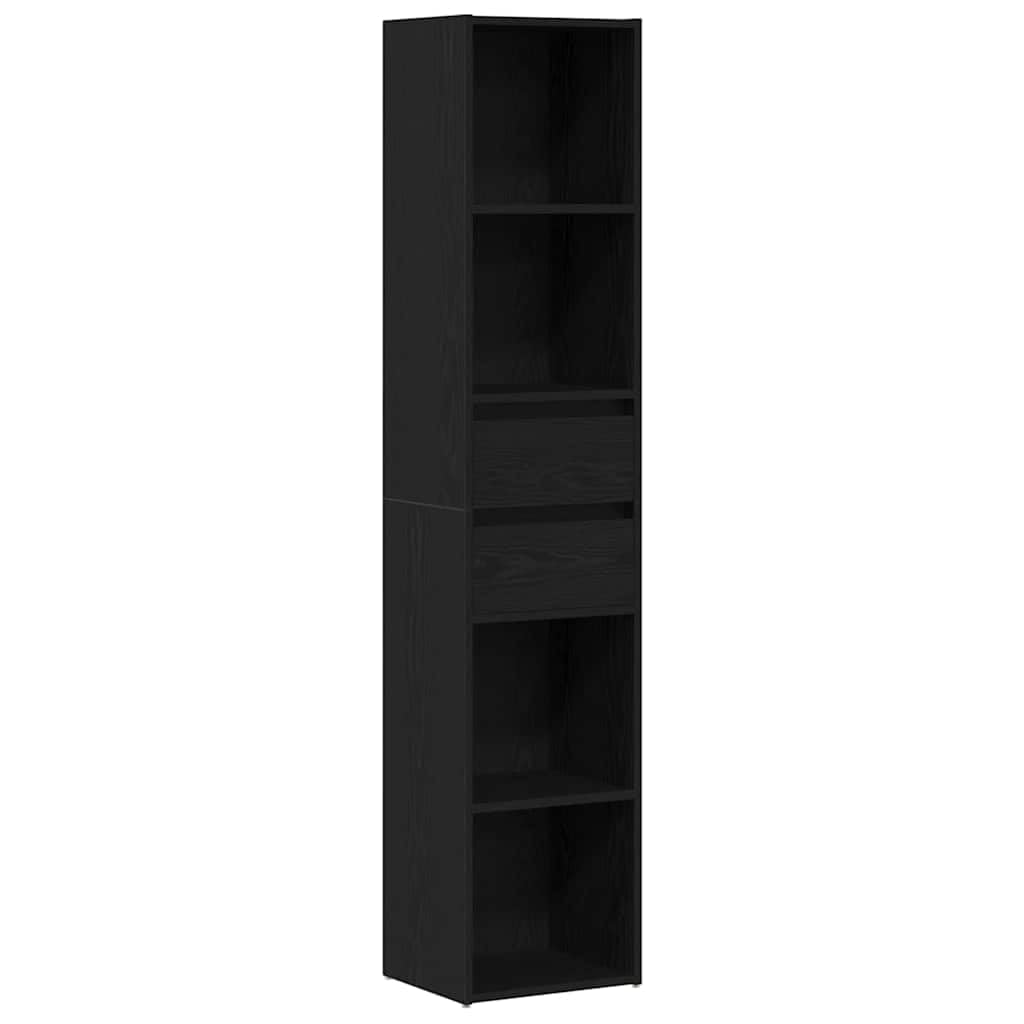 Generisch Bücherregal Schwarz Eichen-Optik 36 x 30 x 171 cm Holzwerkstoff,Möbel,Regalsysteme,Bücherregale Bücherschränke-862499