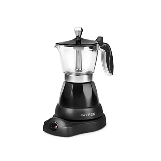 G3 Ferrari G10028 Bonjour - Cafetera moka eléctrica, 400 W, 3 tazas, aluminio, gris, plateado