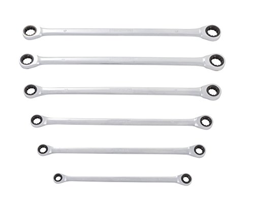 Steelman Pro 96749 Double Box-End Universal Spline Ratcheting Wrench Set, 6-Piece Metric