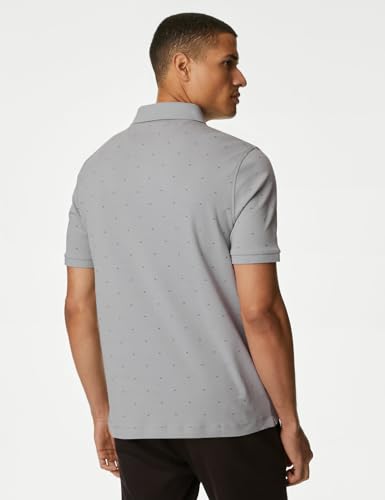 Image of Marks & Spencer Men's Geometric Regular Fit Polo Shirt
