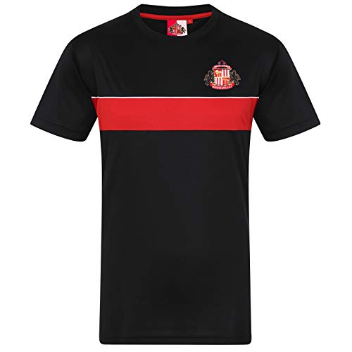 Sunderland AFC - Herren Trainingstrikot aus Polyester - Offizielles Merchandise - Geschenk für Fußballfans - Schwarz - L