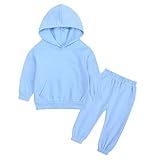 [lisusut] 上下セット キッズ トレーナー パンツ 2点セット 子供服 男の子 長袖 可愛い 長袖tシャツ ロングパンツ 人気 女の子 ルームウェア 可愛い 幼児 春秋冬 80 90 100 110 ゆったり おしゃれ カジュアル 春 秋 冬 運動 (110/A4ブルー)